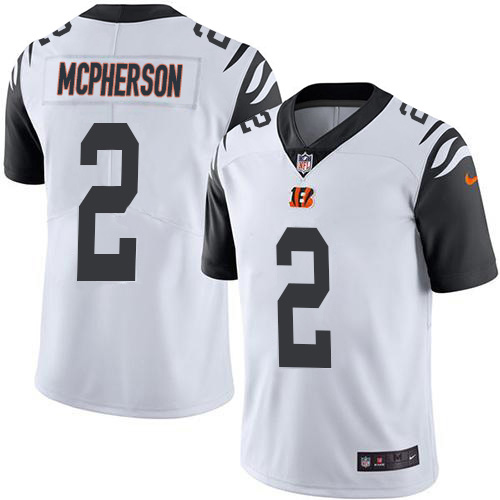 Bengals #2 Evan McPherson White Youth Stitched Limited Rush Jersey