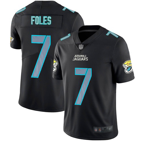 Jacksonville Jaguars #7 Nick Foles Black Men's Stitched Limited Rush Impact Jersey Men's