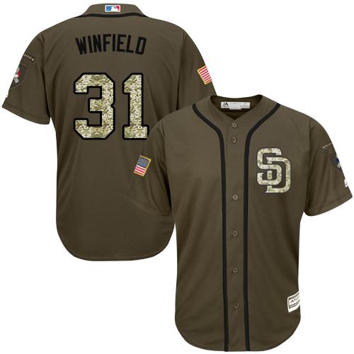 San Diego Padres #31 Dave Winfield Green Salute to Service Stitched Youth Jersey Youth