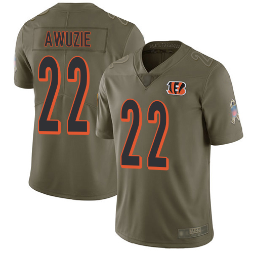 Cincinnati Bengals #22 Chidobe Awuzie Olive Men's Stitched Limited 2017 Salute To Service Jersey Youth
