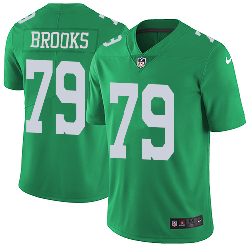 Philadelphia Eagles #79 Brandon Brooks Green Men's Stitched Limited Rush Jersey Men's