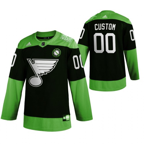 St. Louis Blues Custom Men's Adidas Green Hockey Fight nCoV Limited Jersey