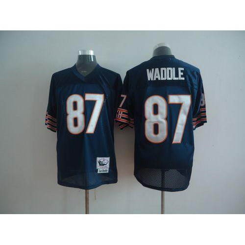 Mitchell And Ness Chicago Bears #87 Tom Waddle Blue Throwback Stitched Jersey Men's