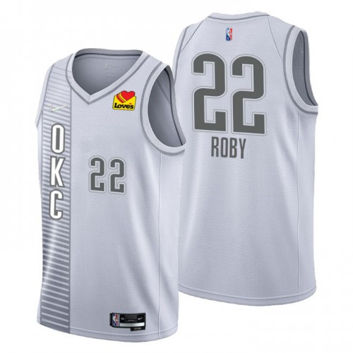 Oklahoma City Oklahoma City Thunder #22 Isaiah Roby Mens Gray 2021/22 Swingman Jersey - City Edition Mens