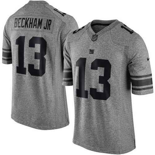 New York Giants #13 Odell Beckham Jr Gray Men's Stitched Limited Gridiron Gray Jersey Men's