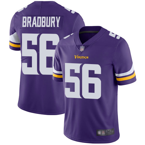 Minnesota Vikings #56 Garrett Bradbury Purple Team Color Youth Stitched Vapor Untouchable Limited Jersey Youth