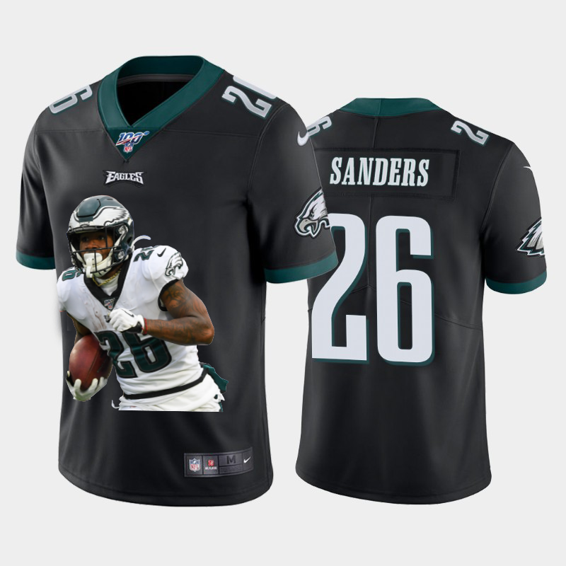 Philadelphia Eagles #26 Miles Sanders Team Hero 2 Vapor Limited 100 Jersey Black