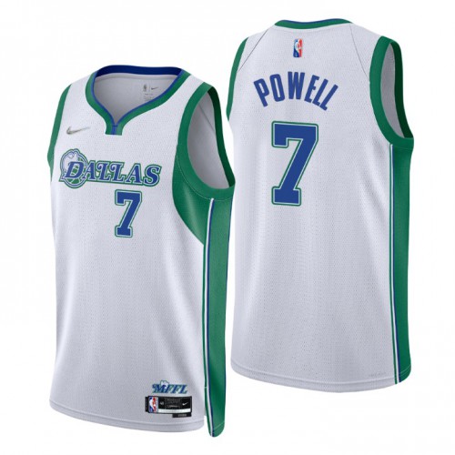 Dallas Dallas Mavericks #7 Dwight Powell Mens White 2021/22 Swingman Jersey - City Edition Mens