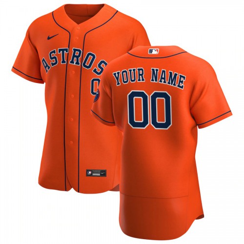 Houston Astros Custom Men's Orange Alternate 2020 Authentic Team Jersey