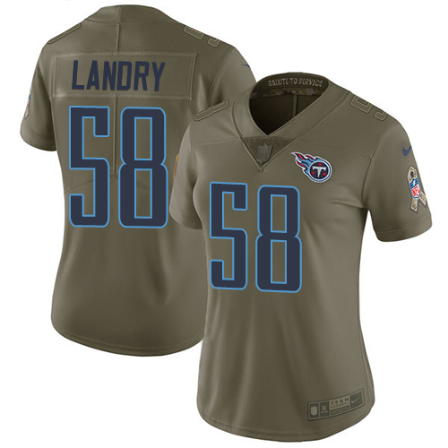 Tennessee Titans #58 Harold Landry Olive Women's Stitched Limited 2017 Salute to Service Jersey Womens