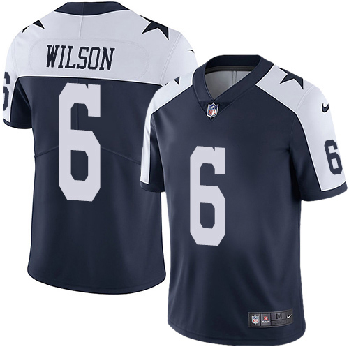 Cowboys #6 Donovan Wilson Nave Blue Thanksgiving Men's Stitched Vapor Untouchable Limited Throwback Jersey