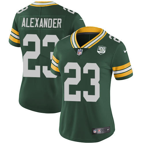 Packers #23 Jaire Alexander Green Team Color Women's 100th Season Stitched Vapor Untouchable Limited Jersey