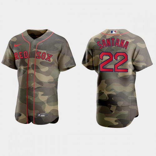 Boston Boston Red Sox #22 Danny Santana Men's 2021 Armed Forces Day Authentic Jersey -Camo Men's