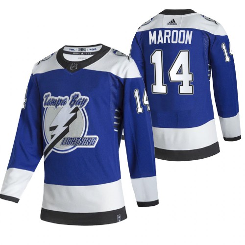 Tampa Bay Tampa Bay Lightning #14 Patrick Maroon Blue Men's Adidas 2020-21 Reverse Retro Alternate Jersey Men's