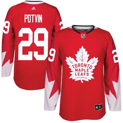 Adidas Maple Toronto Maple Leafs #29 Felix Potvin Red Team Canada Authentic Stitched Jersey Men's