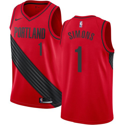 Portland Trail Blazers #1 Anfernee Simons Red Statement Edition Womens Swingman Jersey Womens