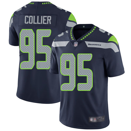 Seattle Seahawks #95 L.J. Collier Steel Blue Team Color Youth Stitched Vapor Untouchable Limited Jersey Youth