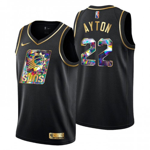 Phoenix Phoenix Suns #22 Deandre Ayton Mens Golden Edition Diamond Logo 2021/22 Swingman Jersey - Black Mens