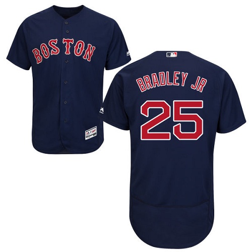 Boston Red Sox #25 Jackie Bradley Jr Navy Blue Flexbase Authentic Collection Stitched Jersey Men's