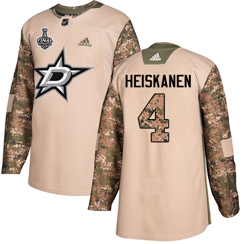 Adidas Dallas Stars #4 Miro Heiskanen Camo Authentic 2017 Veterans Day Youth 2020 Stanley Cup Final Stitched Jersey Youth