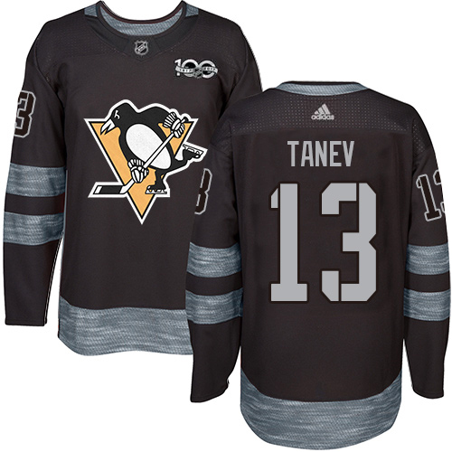 Adidas Pittsburgh Penguins #13 Brandon Tanev Black 1917-2017 100th Anniversary Stitched Jersey Men's
