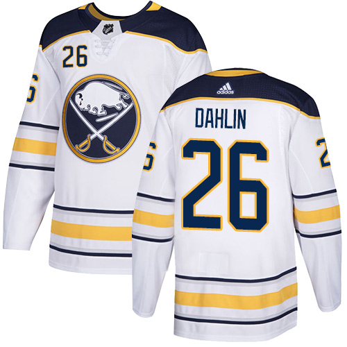 Adidas Buffalo Sabres #26 Rasmus Dahlin White Road Authentic Stitched Jersey Men's