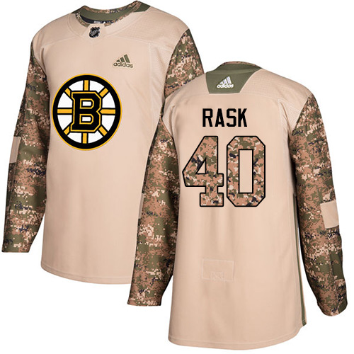 Adidas Boston Bruins #40 Tuukka Rask Camo Authentic 2017 Veterans Day Youth Stitched Jersey Youth