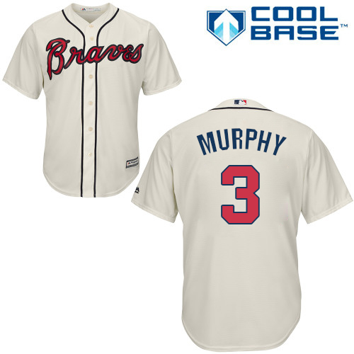 Atlanta Braves #3 Dale Murphy Cream Cool Base Stitched Youth Jersey Youth