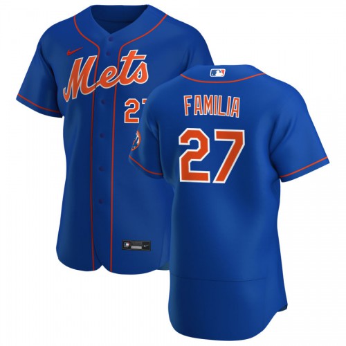 New York New York Mets #27 Jeurys Familia Men's Royal Alternate 2020 Authentic Player Jersey Men's