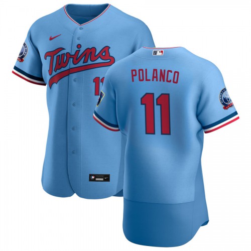 Minnesota Minnesota Twins #11 Jorge Polanco Men's Light Blue Alternate 2020 60th Season Authentic Team Jersey Men's