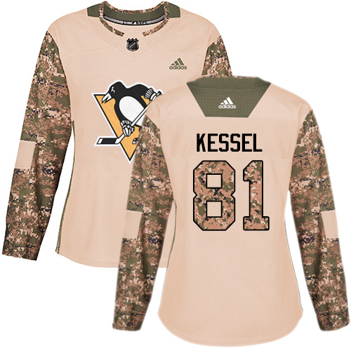 Adidas Pittsburgh Penguins #81 Phil Kessel Camo Authentic 2017 Veterans Day Women's Stitched Jersey Womens