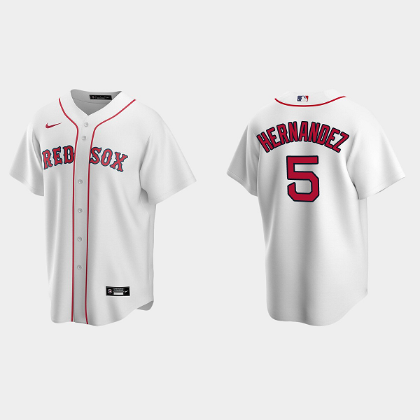 Men's Youth Women's Boston Red Sox #5 Enrique Hernandez Cool Base Home Jersey - White