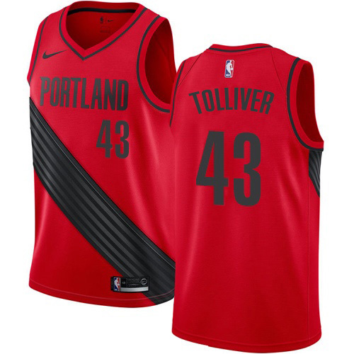 Portland Trail Blazers #43 Anthony Tolliver Red Swingman Statement Edition Jersey Mens
