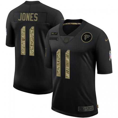 Atlanta Atlanta Falcons #11 Julio Jones Men's 2020 Salute To Service Camo Limited Jersey Black Men's