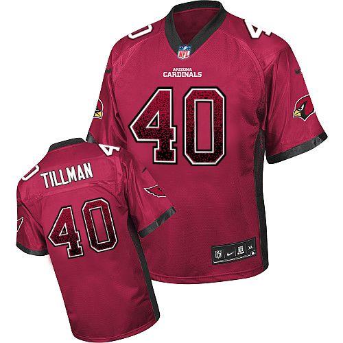 Cardinals #40 Pat Tillman Red Team Color Men's Stitched Elite Drift Fashion Jersey