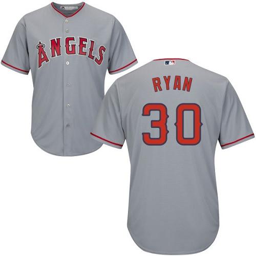 Los Angeles Angels #30 Nolan Ryan Grey Cool Base Stitched Youth Jersey Youth