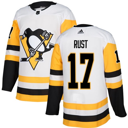 Adidas Pittsburgh Penguins #17 Bryan Rust White Road Authentic Stitched Jersey Men's