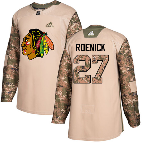 Adidas Chicago Blackhawks #27 Jeremy Roenick Camo Authentic 2017 Veterans Day Stitched Jersey Men's