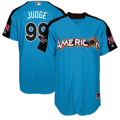 New York Yankees #99 Aaron Judge Blue 2017 All-Star American League Stitched Youth Jersey Youth