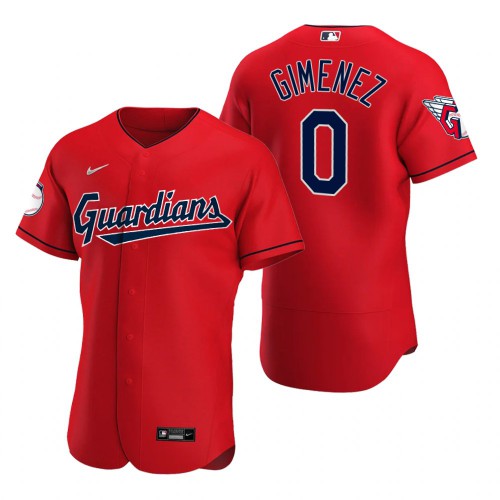 Cleveland Guardians #0 Andres Gimenez Red Men's 2022 Authentic Alternate Jersey Men's