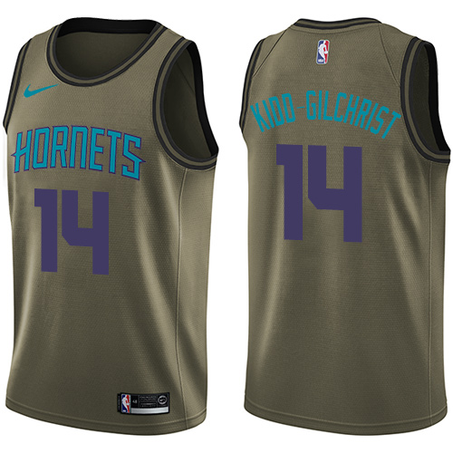 Charlotte Hornets #14 Michael Kidd-Gilchrist Green Salute to Service Youth Swingman Jersey Youth