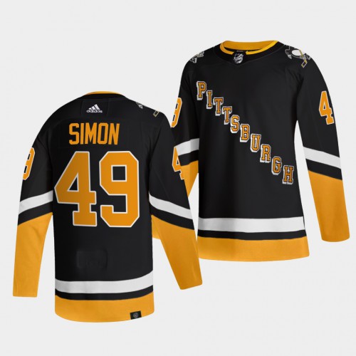 Adidas Pittsburgh Penguins #49 Dominik Simon Men's 2021-22 Alternate Authentic Jersey - Black Men's