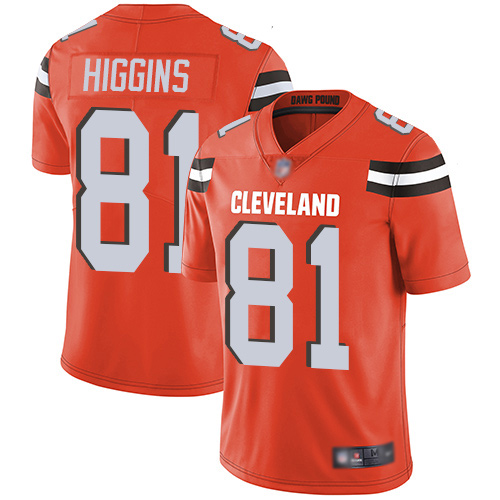 Cleveland Browns #81 Rashard Higgins Orange Alternate Men's Stitched Vapor Untouchable Limited Jersey Men's