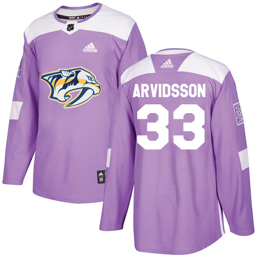 Adidas Nashville Predators #33 Viktor Arvidsson Purple Authentic Fights Cancer Stitched Youth Jersey Youth