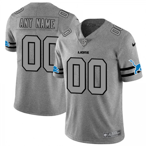 Detroit Lions Custom Men's Gray Gridiron II Vapor Untouchable Limited Jersey