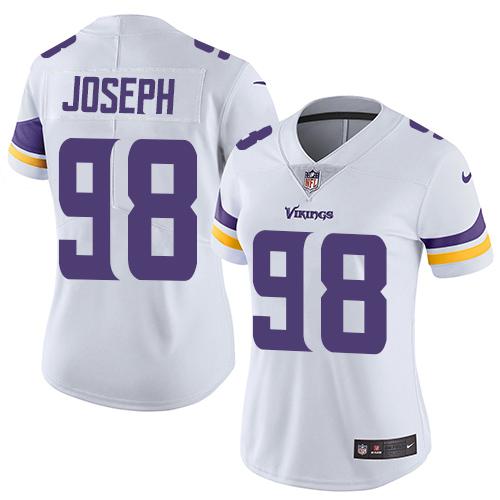 Minnesota Vikings #98 Linval Joseph White Women's Stitched Vapor Untouchable Limited Jersey Womens