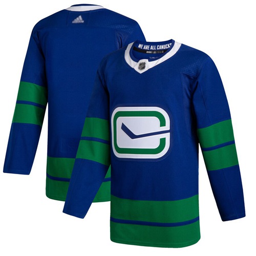 Adidas Canucks Blank Blue Alternate Authentic Stitched Jersey