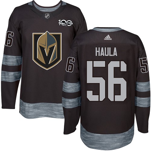 Adidas Golden Vegas Golden Knights #56 Erik Haula Black 1917-2017 100th Anniversary Stitched Jersey Men's