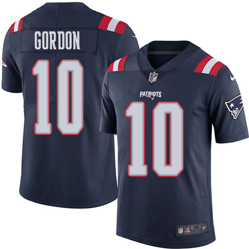 New England Patriots #10 Josh Gordon Navy Blue Men's Stitched Limited Rush Jersey Men's