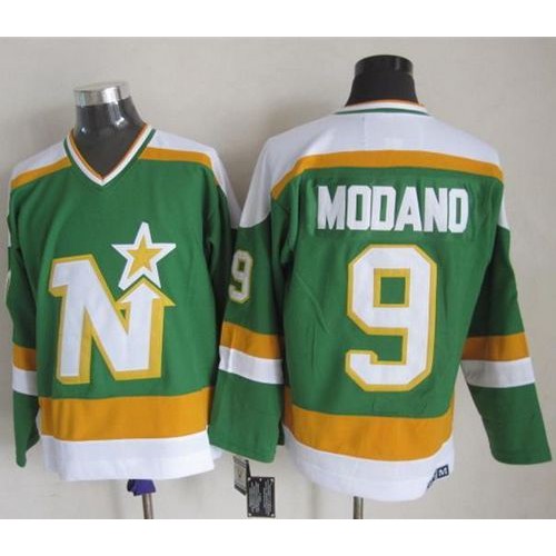 Dallas Stars #9 Mike Modano Stitched Green CCM Throwback Jersey Men's